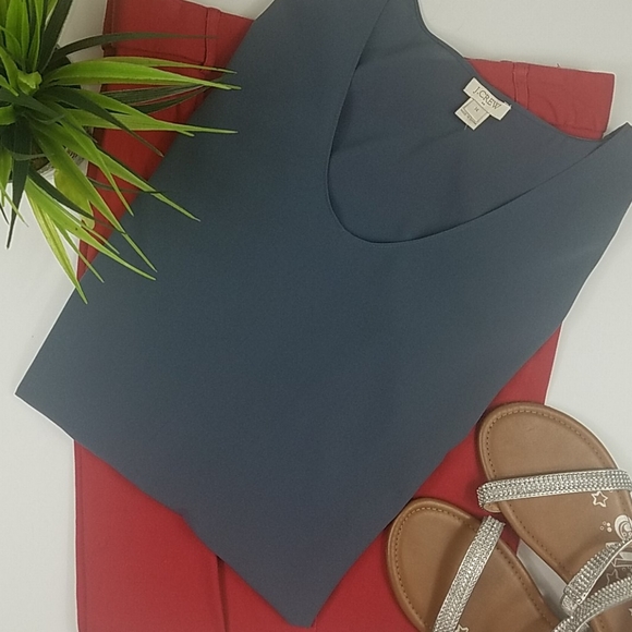 J Crew, 0132, Heather Gray sleeveless top, Size 14 - Picture 2 of 6